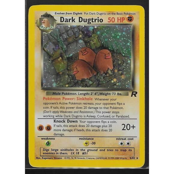 Dark Dugtrio 6/82 Team Rocket Holo Rare Pokemon Card - NM - Picture 1 of 2